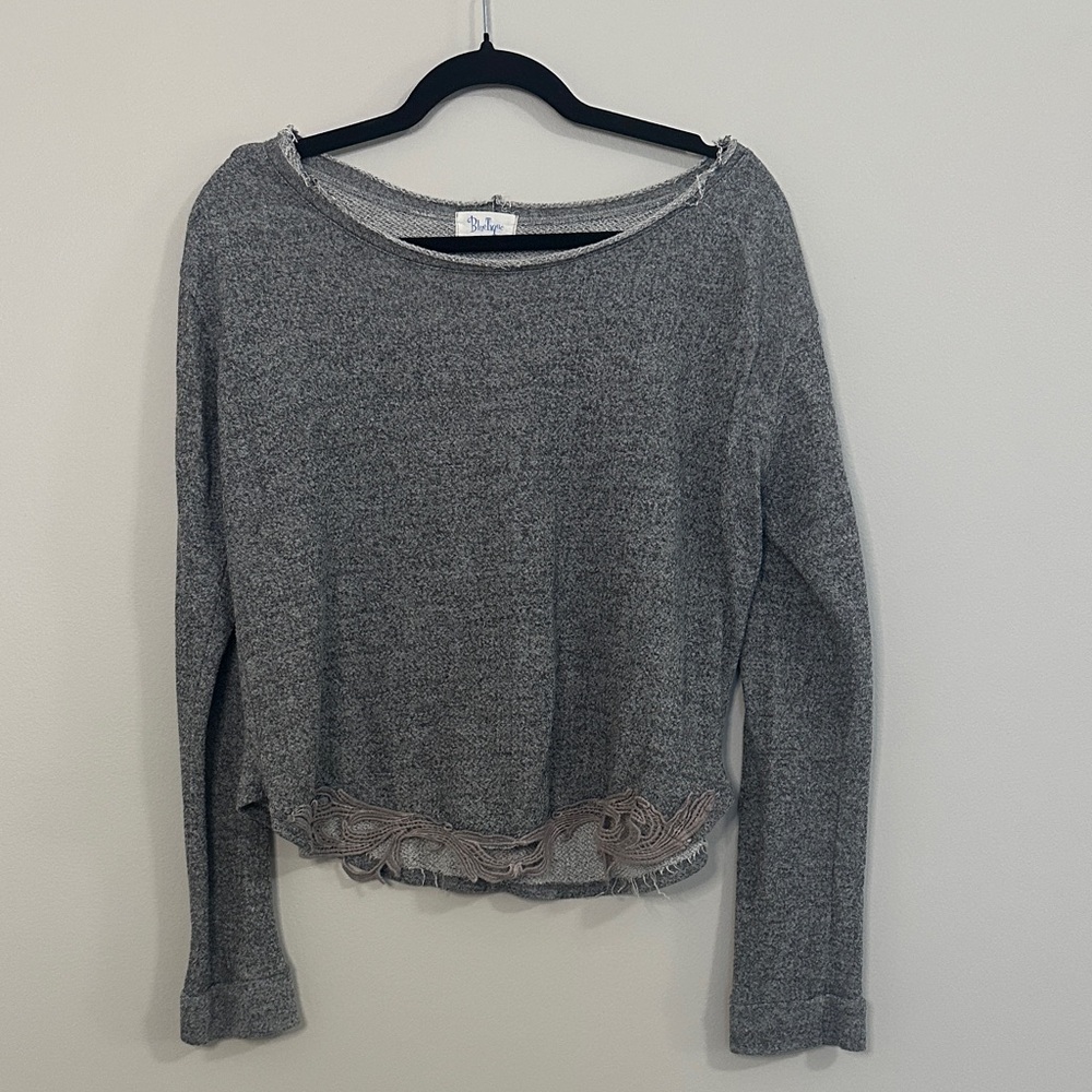 Gray Long Sleeve Women's Top